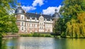 Famous castles of Loire valley - beautiful romantic Chateau de Serrant , Landmarks of France Royalty Free Stock Photo