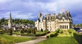 Famous castles of Loire valley - beautiful romantic Langeais, Landmarks of France