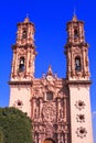 Famous cathedral of Santa Prisca in taxco city, in Guerrero, mexico V Royalty Free Stock Photo