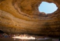 Famous cave at Benagil beach in Algarve Portugal Royalty Free Stock Photo