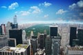 The famous Central Park from New York, aerial view from a skyscraper