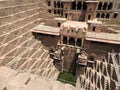 The famous Chand Baori Stepwell in the village of Abhaneri, Rajasthan, India Royalty Free Stock Photo