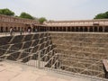 The famous Chand Baori Stepwell in the village of Abhaneri, Rajasthan, India Royalty Free Stock Photo