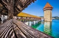 Famous Chapel Bridge in Lucerne, Switzerland