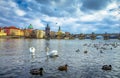 Famous Charles Bridge and tower, Prague, Czech Republic