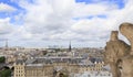 The famous Chimera overlooking the Sacre-Coeur Basilica and Paris skyline Royalty Free Stock Photo