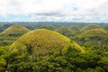 Famous Chocolate Hills aerial drone view, Bohol Island, Philippines