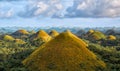 Famous Chocolate Hills aerial drone view
