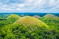 Famous Chocolate Hills natural landmark in Philippines
