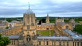 Famous Christ Church University of Oxford - aerial view Royalty Free Stock Photo