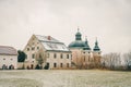 The famous Christmas Post Office Christkindl Postamt and Cathloic Church in Steyr, Austria Royalty Free Stock Photo