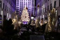 The famous Christmas Tree at Rockefeller Plaza in New York City Royalty Free Stock Photo