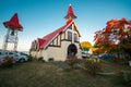 Famous church in Cap malheureux, Mauritius. Royalty Free Stock Photo