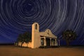Night Time Famous Church from Kill Bill Under Time Lapsed Stars Royalty Free Stock Photo