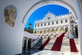 The famous church of Panagia Megalochari Evangelistria, Tinos island, Cyclades. Royalty Free Stock Photo