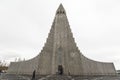 Famous church of Reykjavik on cloudy day, Iceland