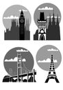 Famous cities and places - vector