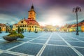 Famous city center with Council Square in Brasov, Transylvania, Romania Royalty Free Stock Photo