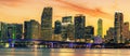 Famous cIty of Miami, summer sunset Royalty Free Stock Photo