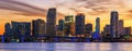 Famous cIty of Miami at sunset Royalty Free Stock Photo