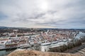 Famous city view of the three rivers city Passau with view of river Danube and Inn of the old town and the city hall and cathedral Royalty Free Stock Photo