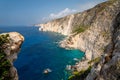 Famous cliff rock, sea, Zakynthos Royalty Free Stock Photo