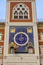 Famous clock `The Appearance of the Icon of the Mother of God Troeruchitsa` on Obolensky-Nogotkov square in Yoshkar-Ola, Russia