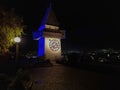 The famous Clock Tower (Grazer Uhrturm) on Shlossberg hill, Graz, Styria region, Austria, by night Royalty Free Stock Photo