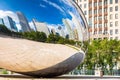 Famous Cloud Gate Chicago bean landmark at day nobody around