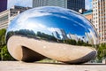 Famous Cloud Gate Chicago bean landmark at day nobody around Royalty Free Stock Photo