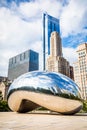 Famous Cloud Gate Chicago bean landmark at day nobody around