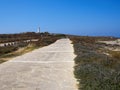 Famous coastal broadwalk path surrounding the archaeological park Paphos Cyprus