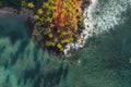 Famous Coconut Tree Hill aerial top view photo with a beautiful Nature`s landmark in Mirissa, Matara District on Sri Lanka. Exoti Royalty Free Stock Photo