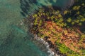 Famous Coconut Tree Hill aerial top view photo with a beautiful Nature`s landmark in Mirissa, Matara District on Sri Lanka. Exoti