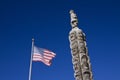 The famous Codger Pole commemorates a local football game, a large chainsaw carving in Colfax , Washington