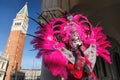 Colorful carnival masks at a traditional festival in Venice, Italy