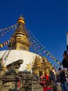 Monkey temple in Kathmandu, Swayambhunath Stupa, Nepal. Royalty Free Stock Photo