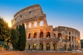 Famous Colosseum at sunrise in Rome, Italy, Royalty Free Stock Photo