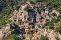 Famous complex of rock tombs in the ruins of Myra