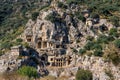 Famous complex of rock tombs in the ruins of Myra