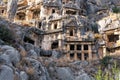 Famous complex of rock tombs in the ruins of Myra of Lycia