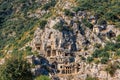 Famous complex of rock tombs in the ruins of Myra