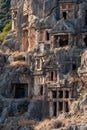 Famous complex of stone-cut tombs in the ruins of Myra