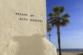 Famous corner called 'Besame en esta esquina' in Playa de La Costilla beach in Rota Royalty Free Stock Photo