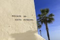 Famous corner called 'Besame en esta esquina' in Playa de La Costilla beach in Rota Royalty Free Stock Photo