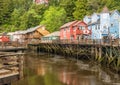 Famous Creek Street wharf in Ketchikan Alaska Royalty Free Stock Photo