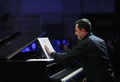 Famous Crimean Tartar jazzman Usein Bekirov playing the piano. Concert of Crimean Tartar music