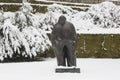 Famous Croatian writer Miroslav KrleÃÂ¾a monument in Zagreb in winter time