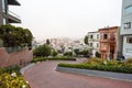 Famous Crookedest Lombard Street during fog, San Francisco Royalty Free Stock Photo