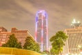 Dallas Landmark on Cloudy Night